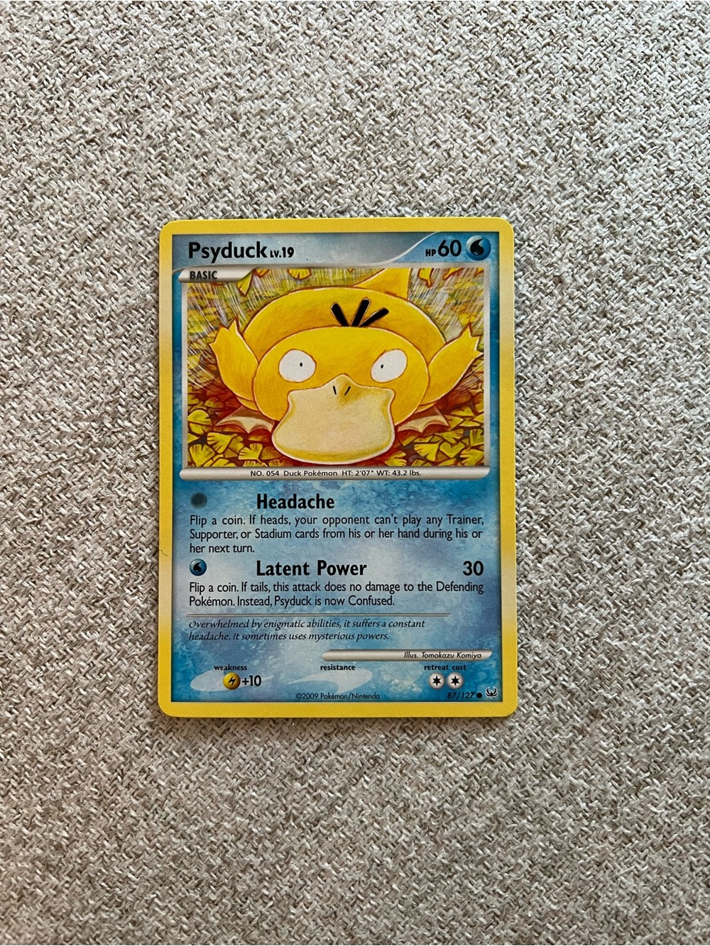 Pokemon Platinum Psyduck Card 87/127 Common Pokemon card